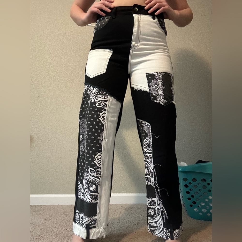 Black and White Bandana Pants